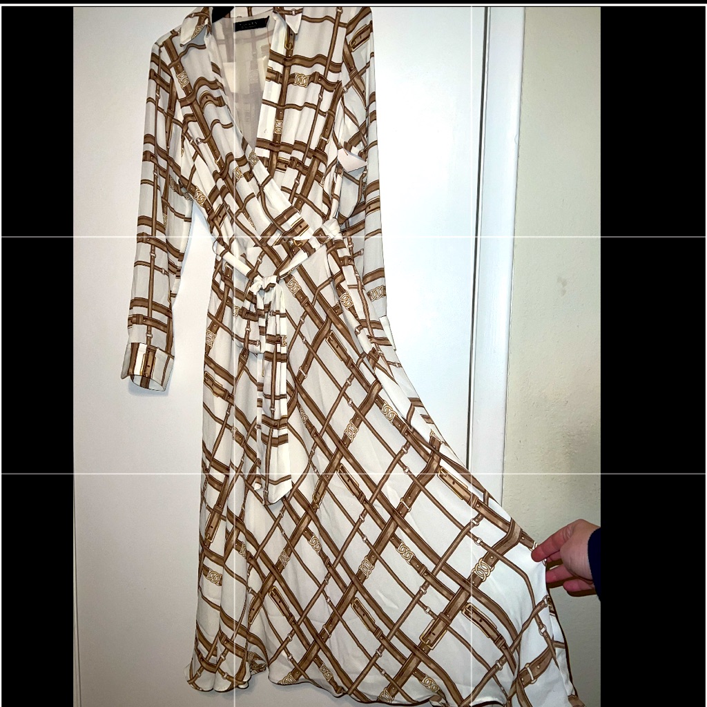 Ralph Lauren Wrap Dress Stripes Casual Style A-Line Flared V-Neck Sz 10 Org 223$